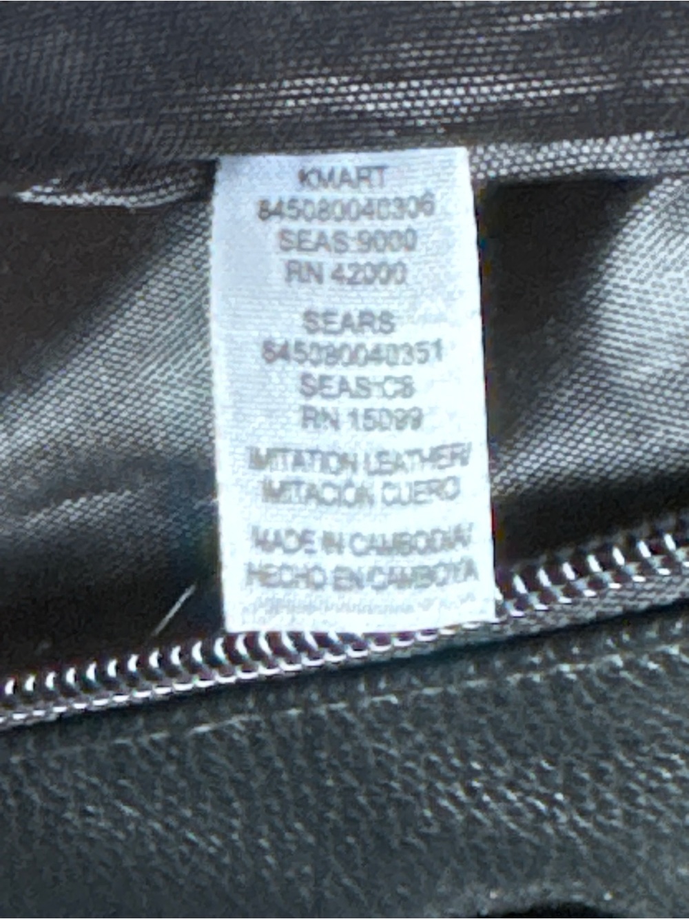 Sears Black Faux Leather Shoulder Tote with Front Zip Pocket - Picture 5 of 5